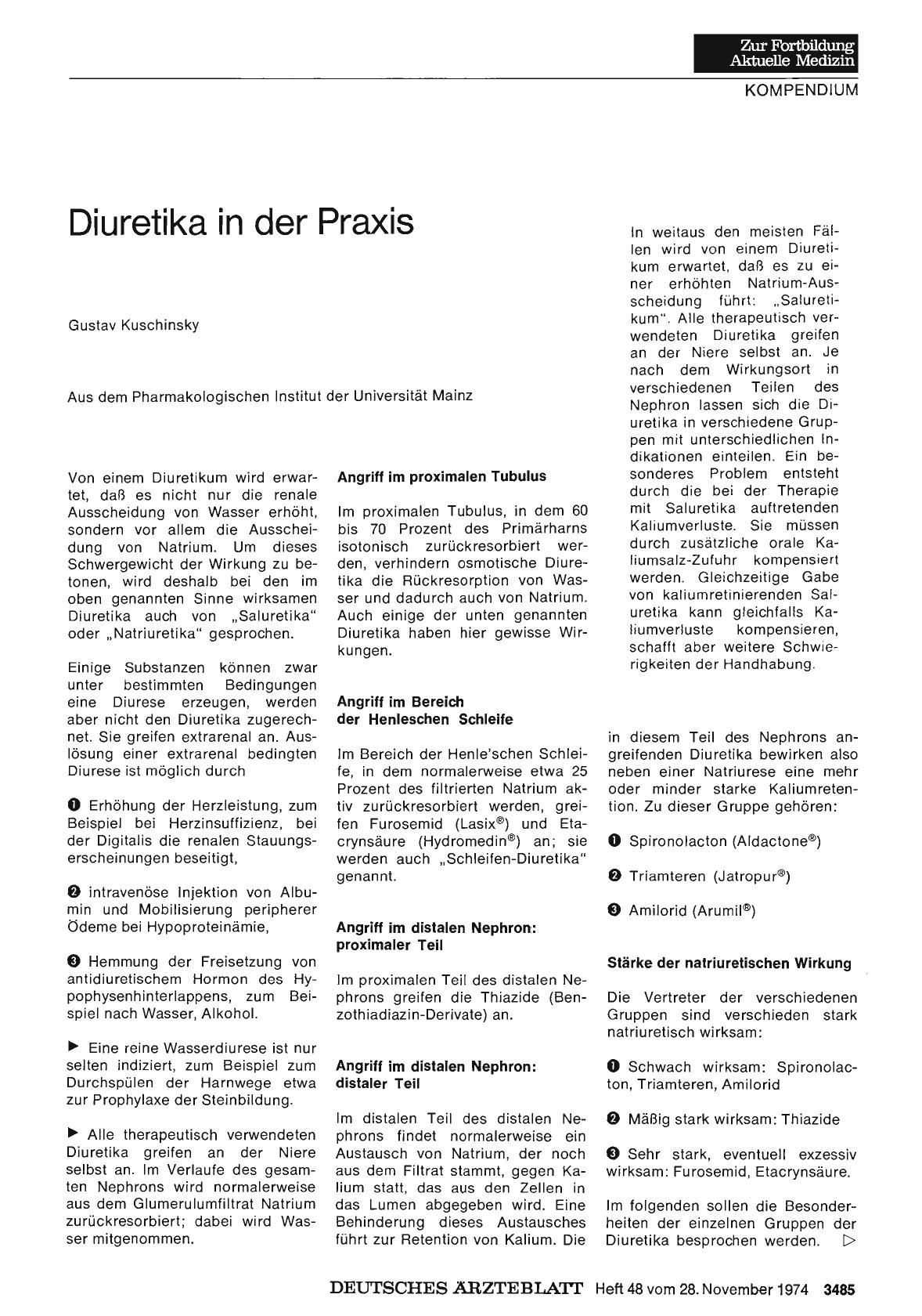 Vorschauseite 1: Diuretika in der Praxis