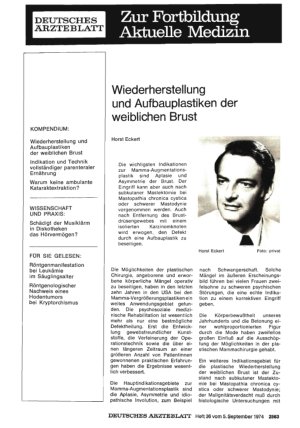 Vorschauseite 1: Wiederherstellung und Aufbauplastiken der weiblichen Brust