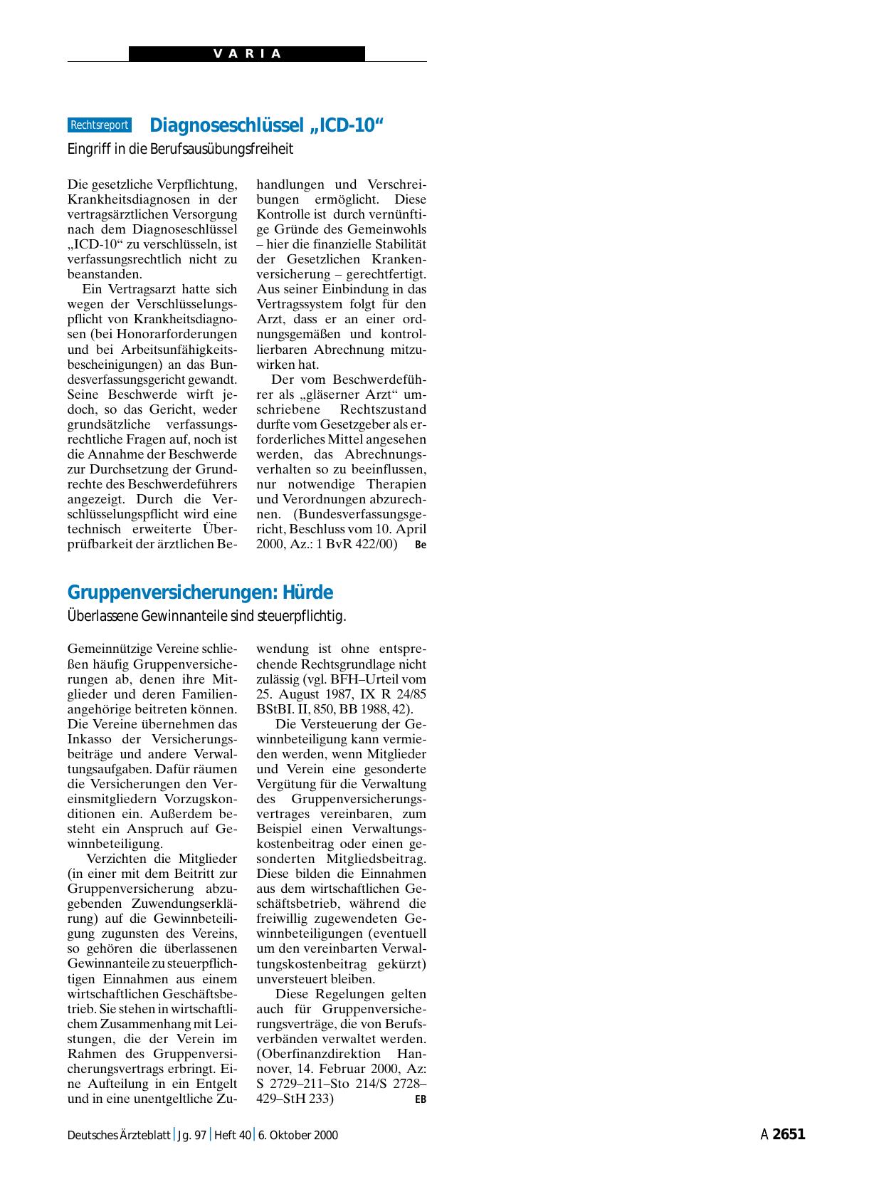 Vorschauseite 1: Gruppenversicherungen: Hürde - Überlassene Gewinnanteile sind steuerpflichtig