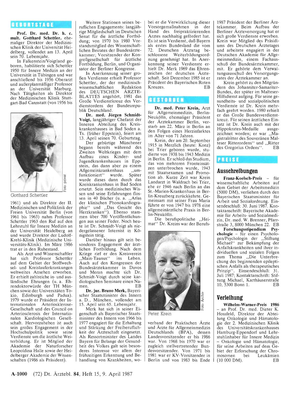 Vorschauseite 1: Geburtstage