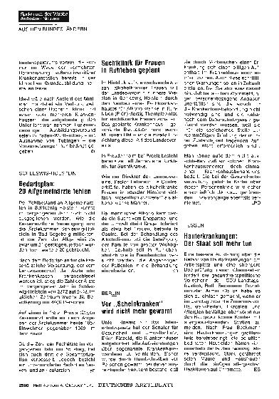 Vorschauseite 1: SCHLESWIG-HOLSTEIN: Suchtklinik für Frauen in Ruhleben geplant