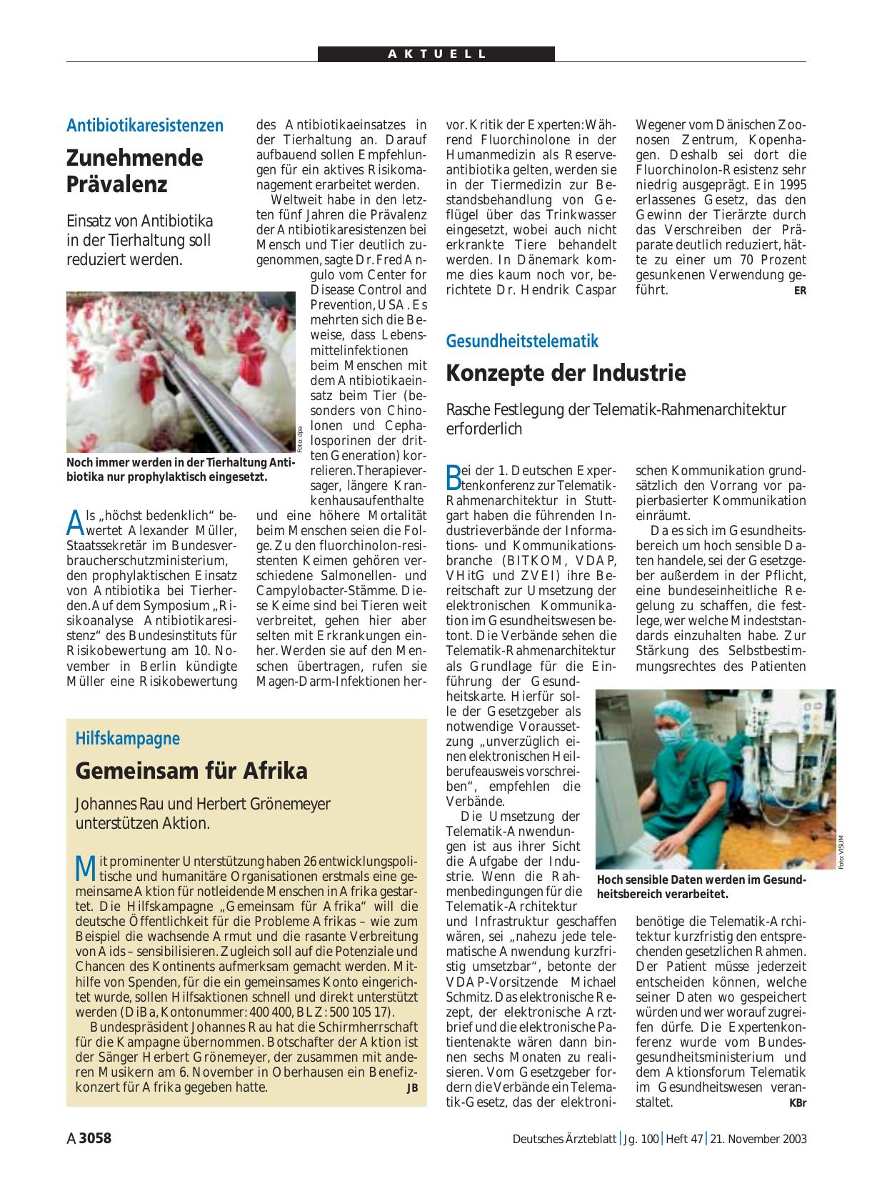 Vorschauseite 1: Antibiotikaresistenzen: Zunehmende Prävalenz