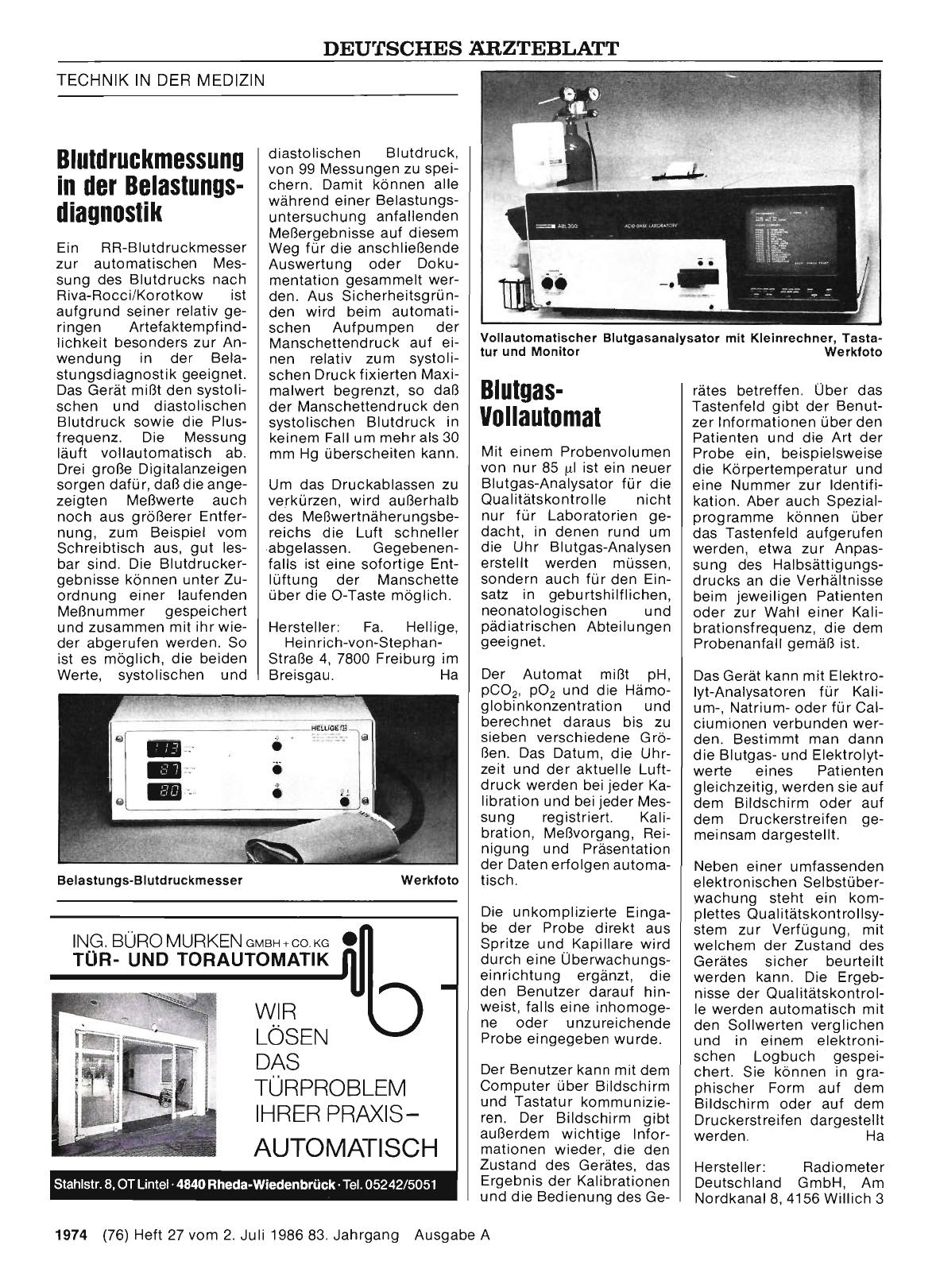 Vorschauseite 1: Blutgas-Vollautomat