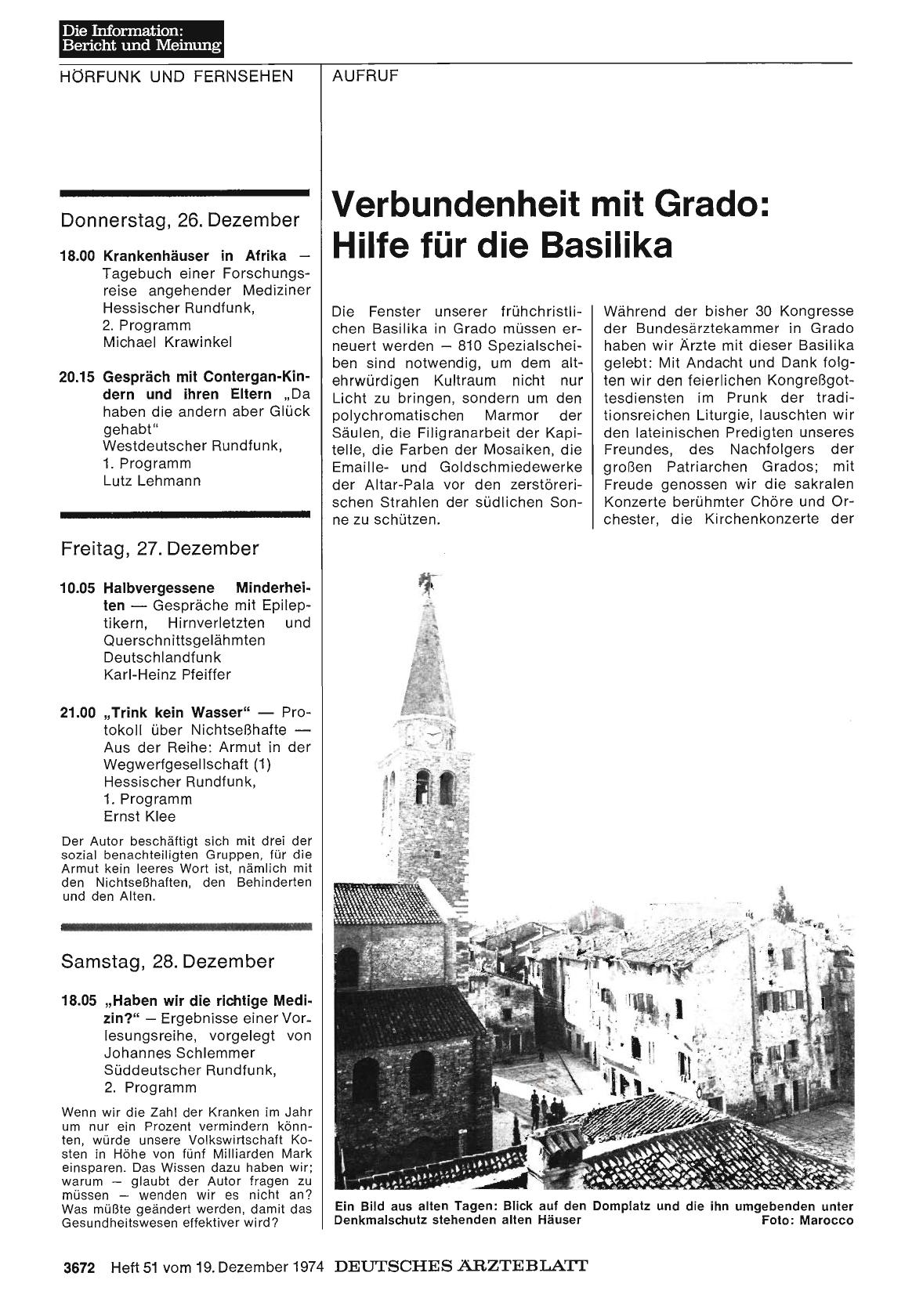 Vorschauseite 1: Verbundenheit mit Grado: Hilfe für die Basilika