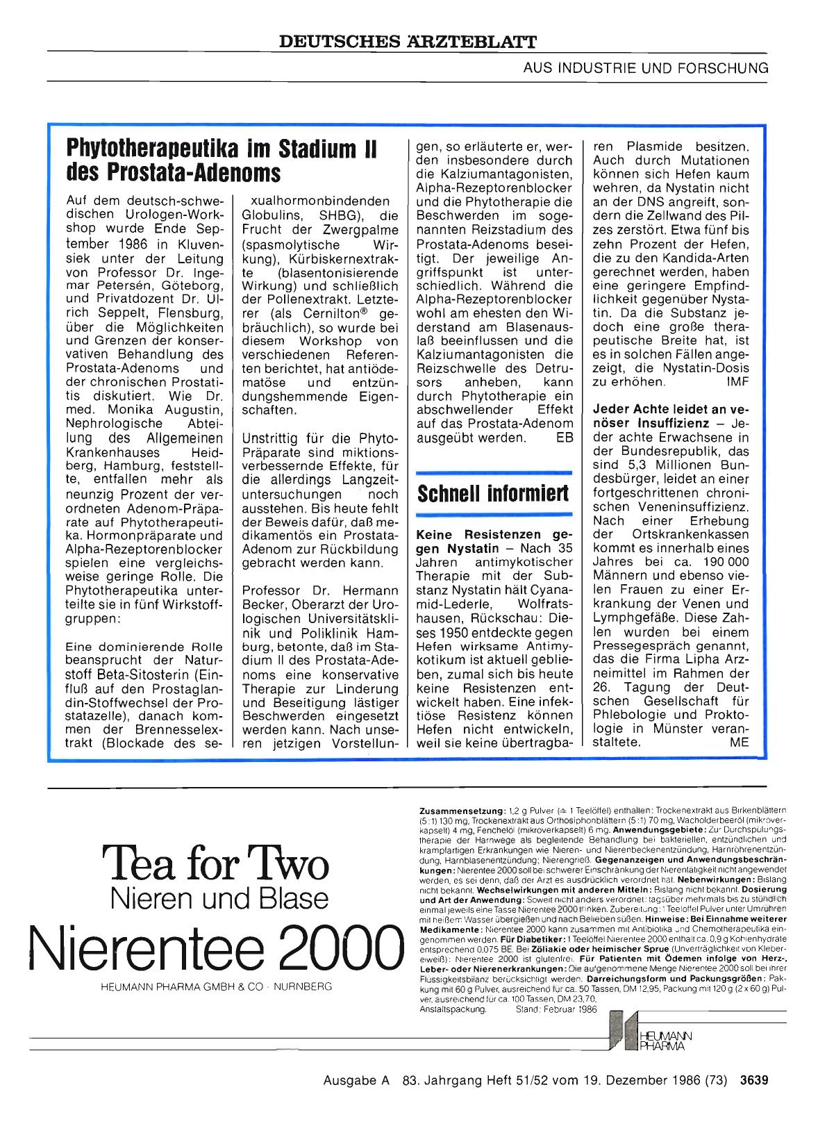 Vorschauseite 1: Phytotherapeutika im Stadium II des Prostata-Adenoms
