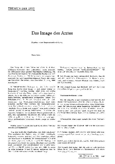 Vorschauseite 1: Das Image des Arztes