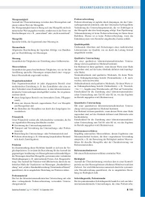 Vorschauseite 3: Neufassung der „Richtlinie der Bundesärztekammer zur Qualitätssicherung laboratoriumsmedizinischer Untersuchungen – Rili-BÄK“ – Richtlinie der Bundesärztekammer zur Qualitätssiche…