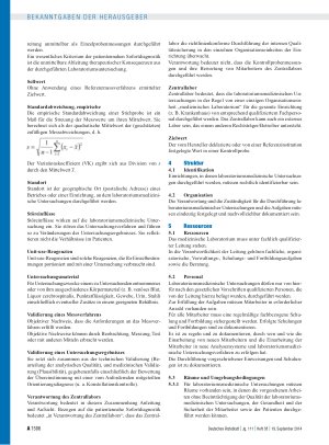 Vorschauseite 4: Neufassung der „Richtlinie der Bundesärztekammer zur Qualitätssicherung laboratoriumsmedizinischer Untersuchungen – Rili-BÄK“ – Richtlinie der Bundesärztekammer zur Qualitätssiche…