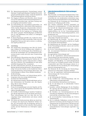 Vorschauseite 5: Neufassung der „Richtlinie der Bundesärztekammer zur Qualitätssicherung laboratoriumsmedizinischer Untersuchungen – Rili-BÄK“ – Richtlinie der Bundesärztekammer zur Qualitätssiche…