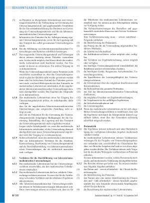 Vorschauseite 6: Neufassung der „Richtlinie der Bundesärztekammer zur Qualitätssicherung laboratoriumsmedizinischer Untersuchungen – Rili-BÄK“ – Richtlinie der Bundesärztekammer zur Qualitätssiche…