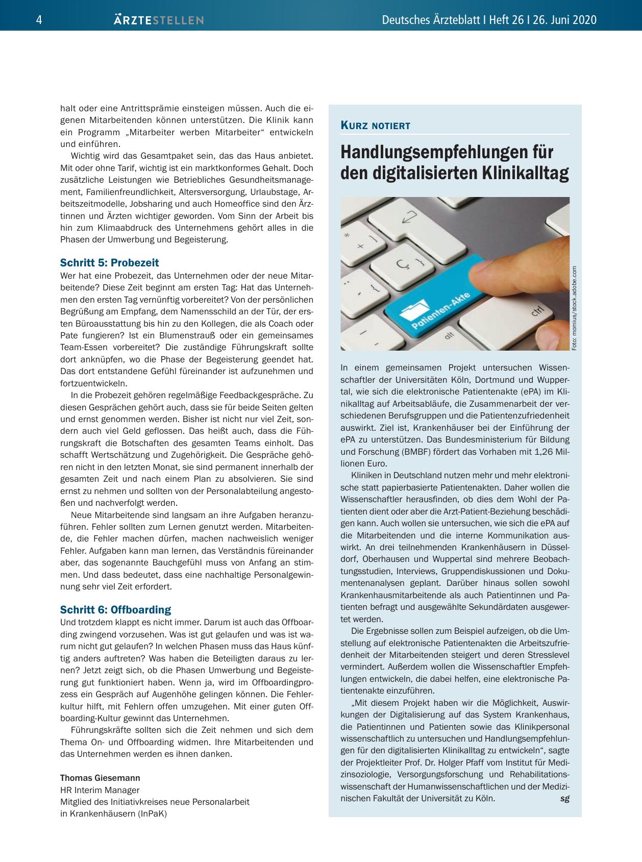 Vorschauseite 1: Handlungsempfehlungen für den digitalisierten Klinikalltag