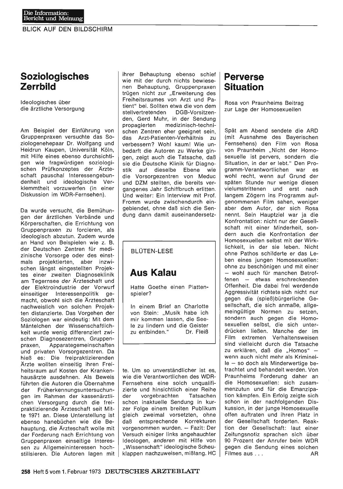 Vorschauseite 1: Perverse Situation: Rosa von Praunheims Beitrag zur Lage der Homosexuellen