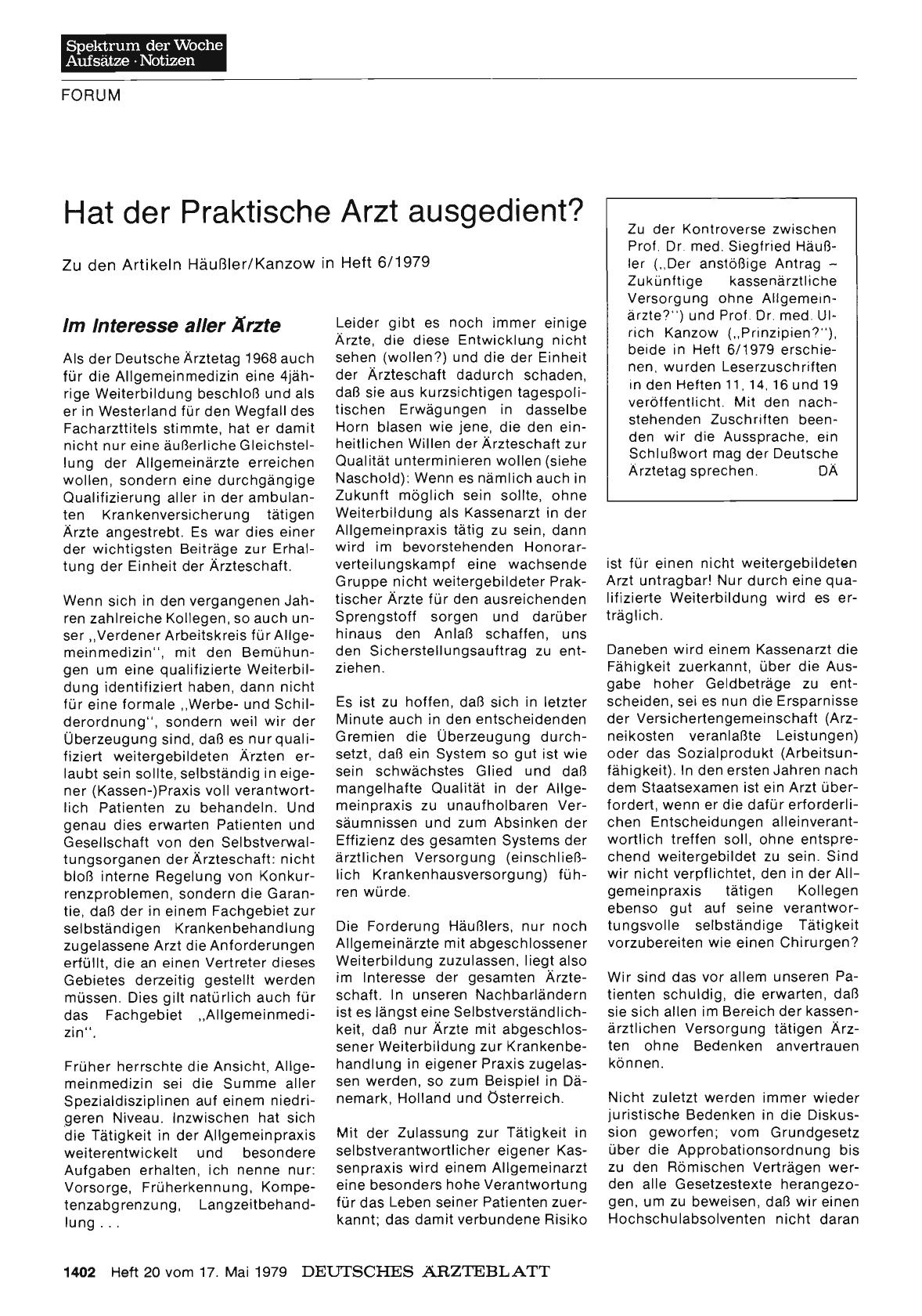 Vorschauseite 1: Hat der Praktische Arzt ausgedient?