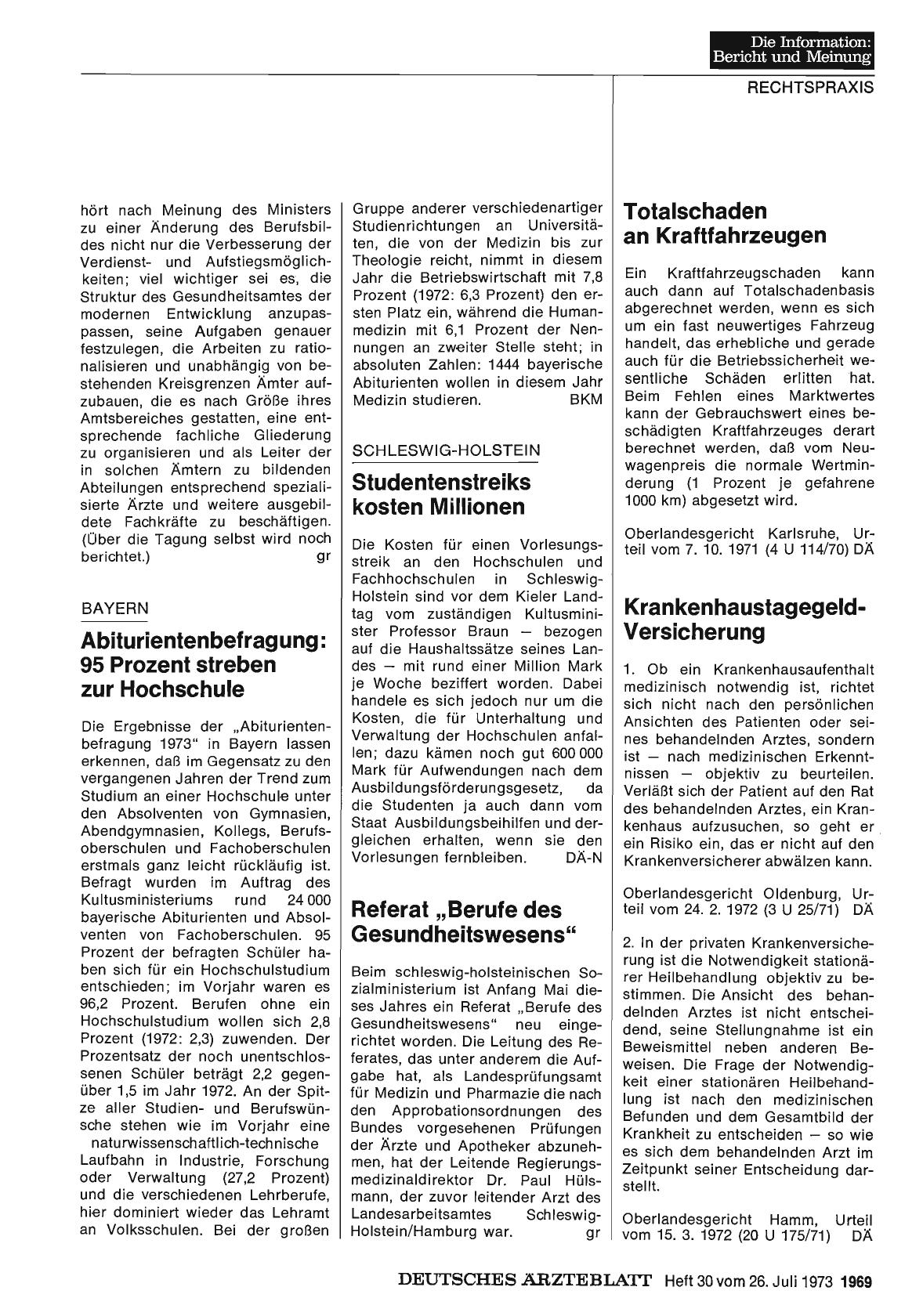 Vorschauseite 1: SCHLESWIG-HOLSTEIN: Referat „Berufe des Gesundheitswesens"