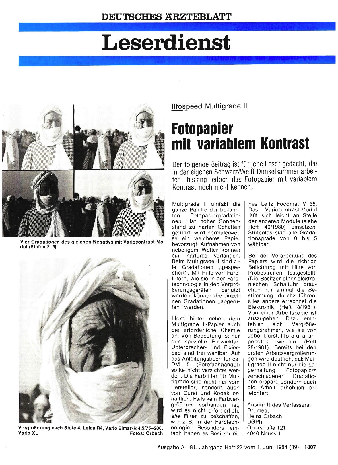 Vorschauseite 1: Fotopapier mit variablem Kontrast