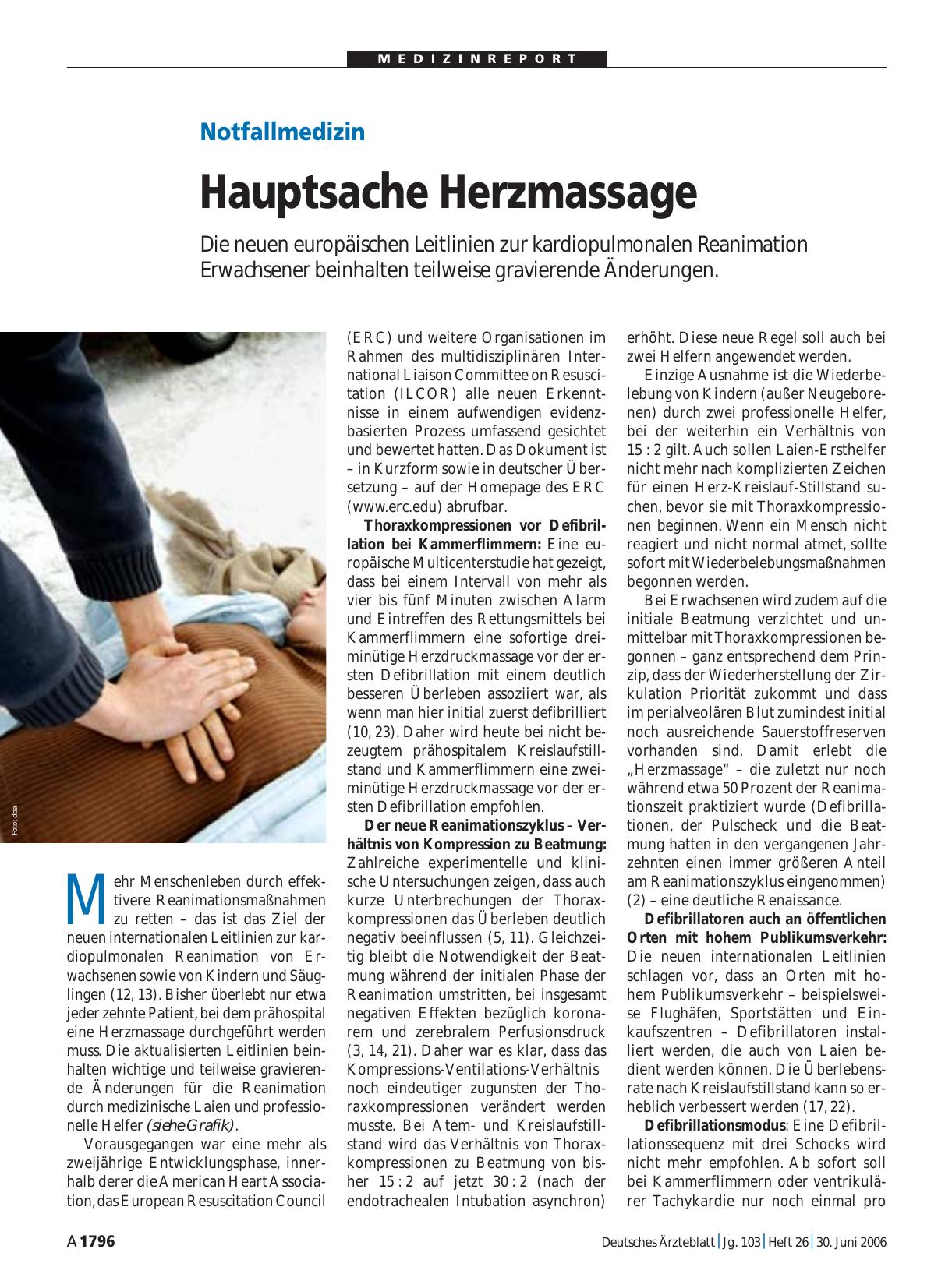 Vorschauseite 1: Notfallmedizin: Hauptsache Herzmassage