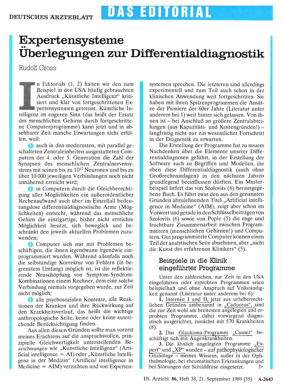 Vorschauseite 1: Expertensysteme – Überlegungen zur Differentialdiagnostik