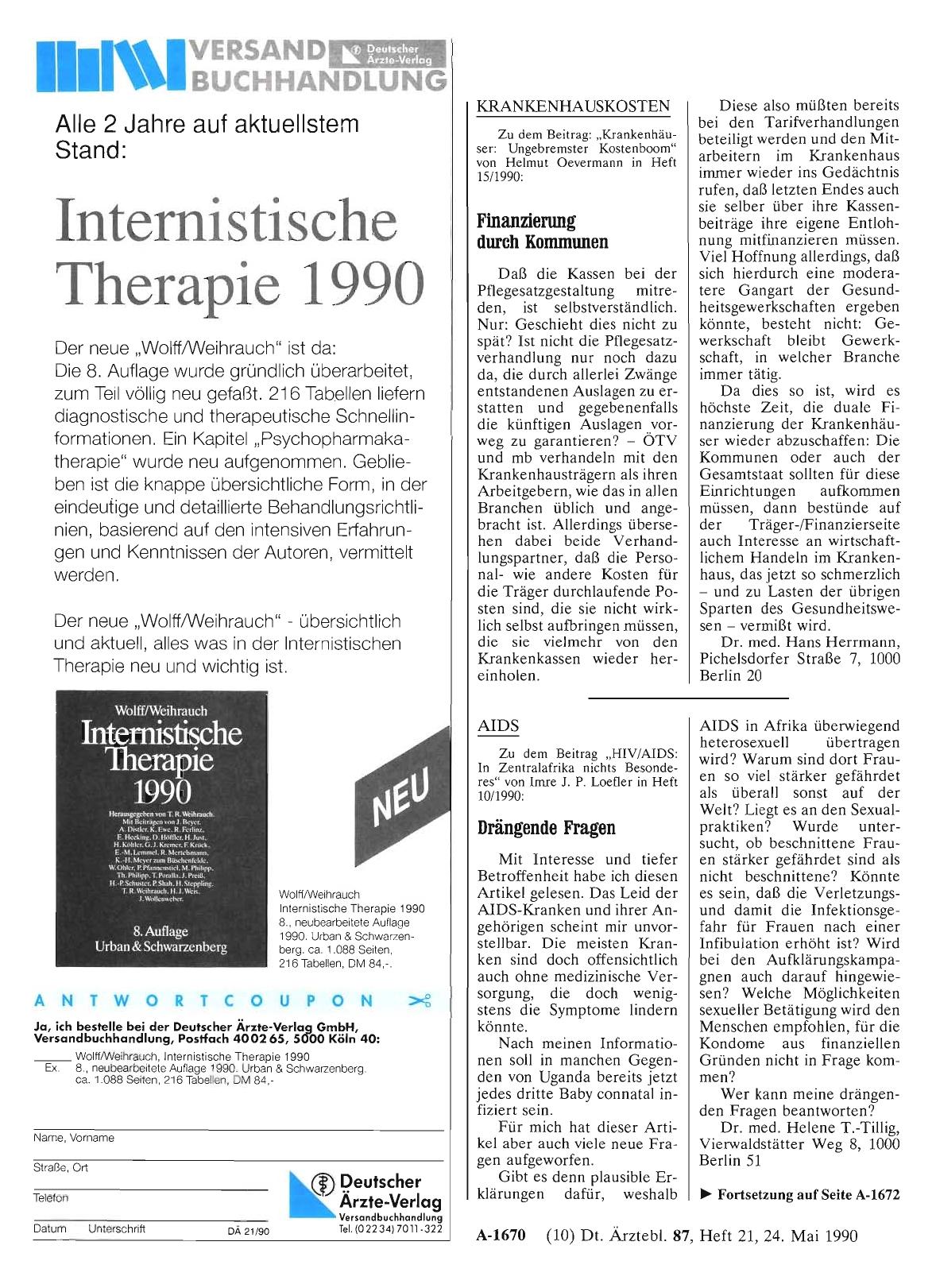 Vorschauseite 1: AIDS: Drängende Fragen
