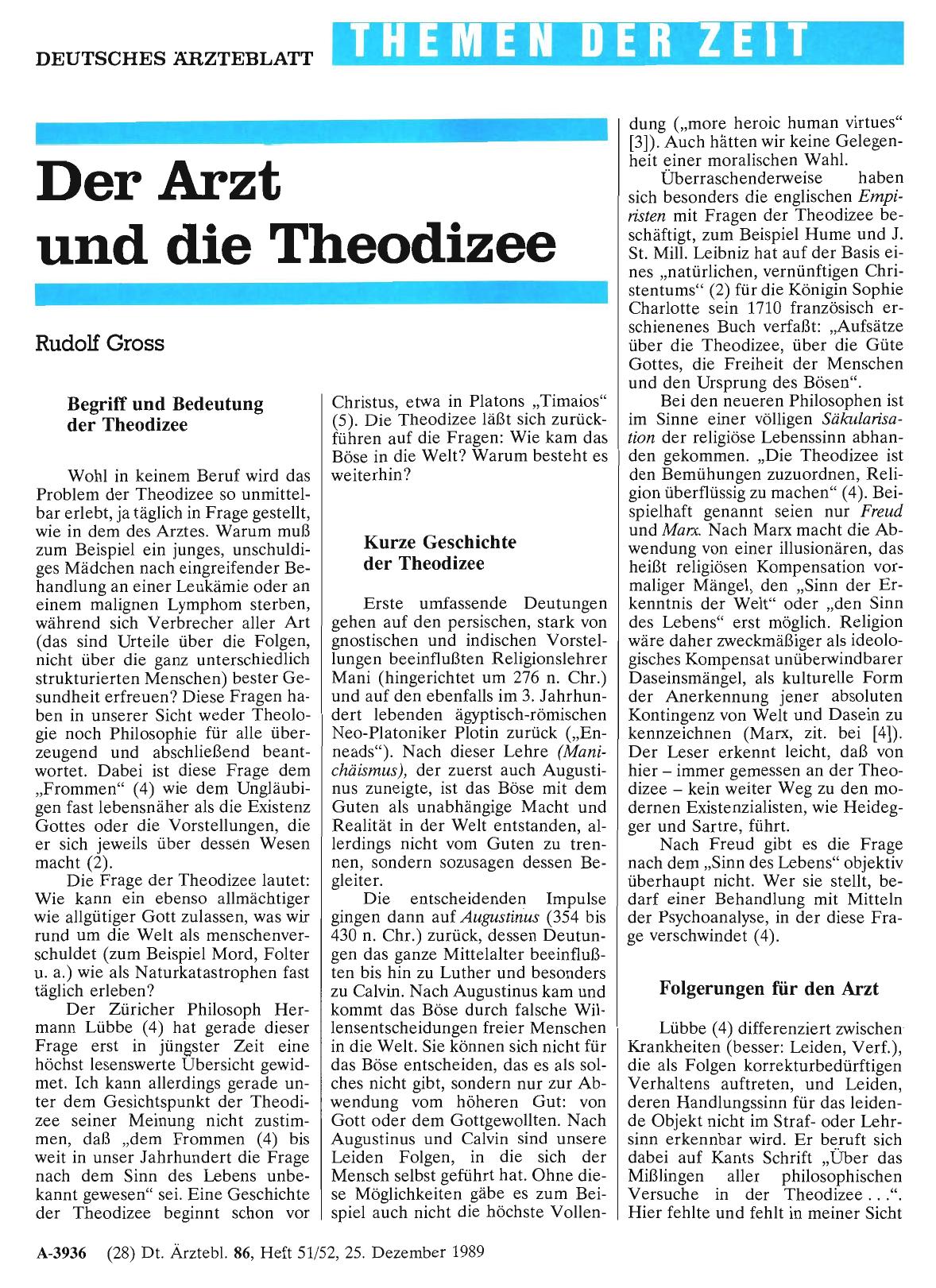Vorschauseite 1: Der Arzt und die Theodizee