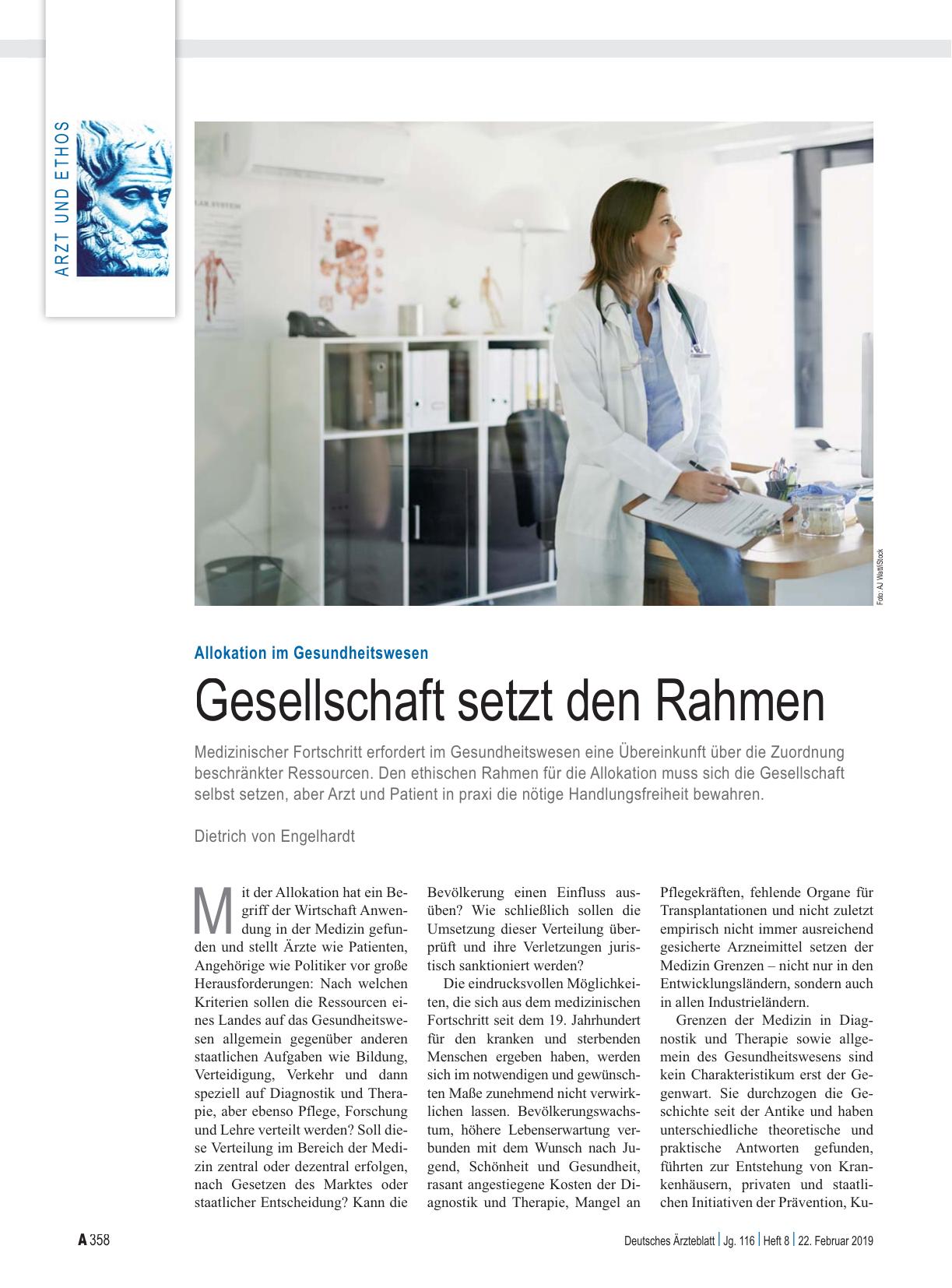 Vorschauseite 1: Allokation im Gesundheitswesen: Gesellschaft setzt den Rahmen