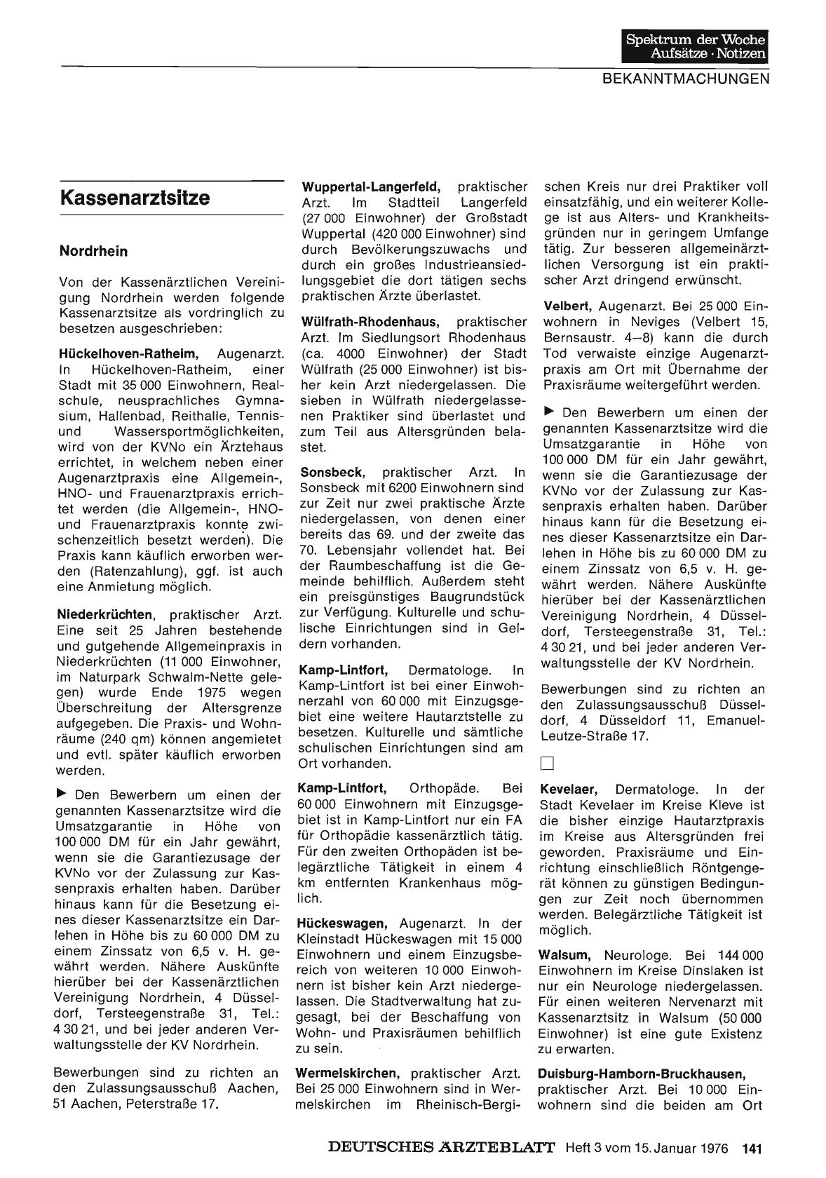 Vorschauseite 1: Kassenarztsitze