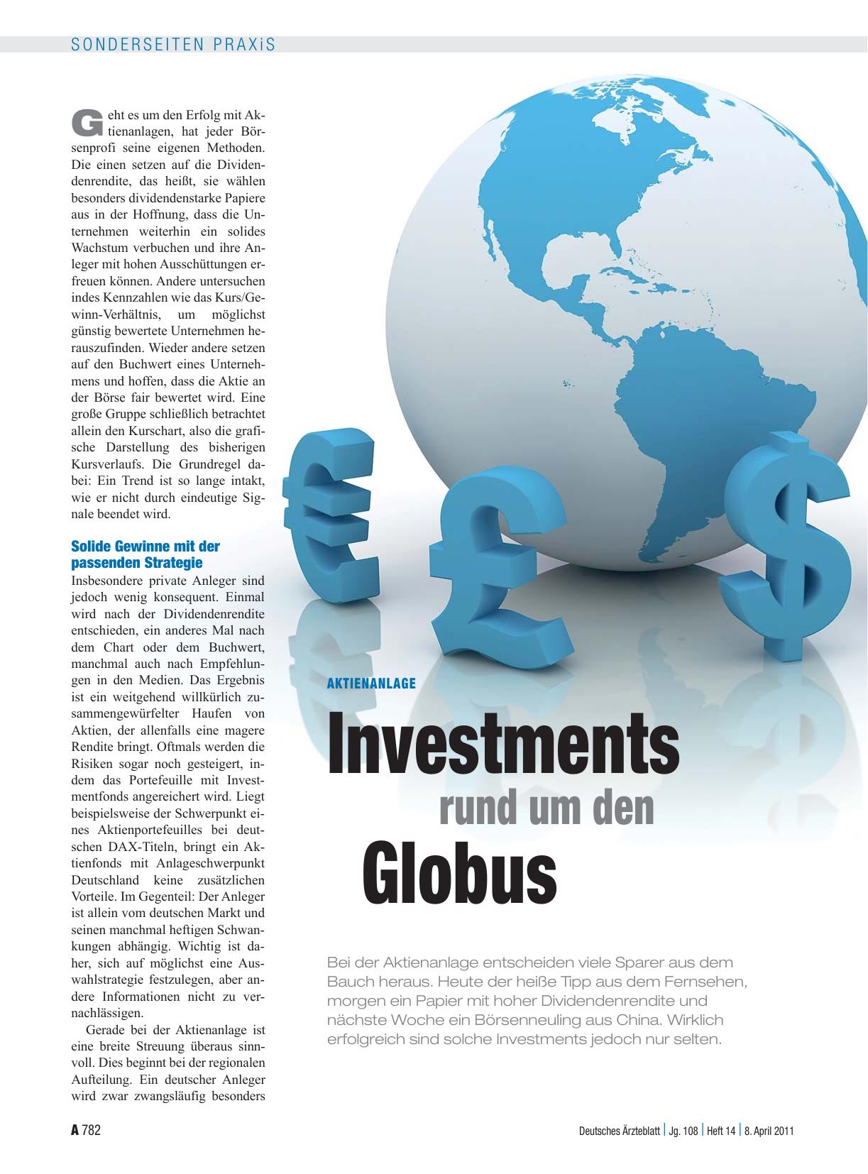 Vorschauseite 1: Aktienanlage: Investments rund um den Globus