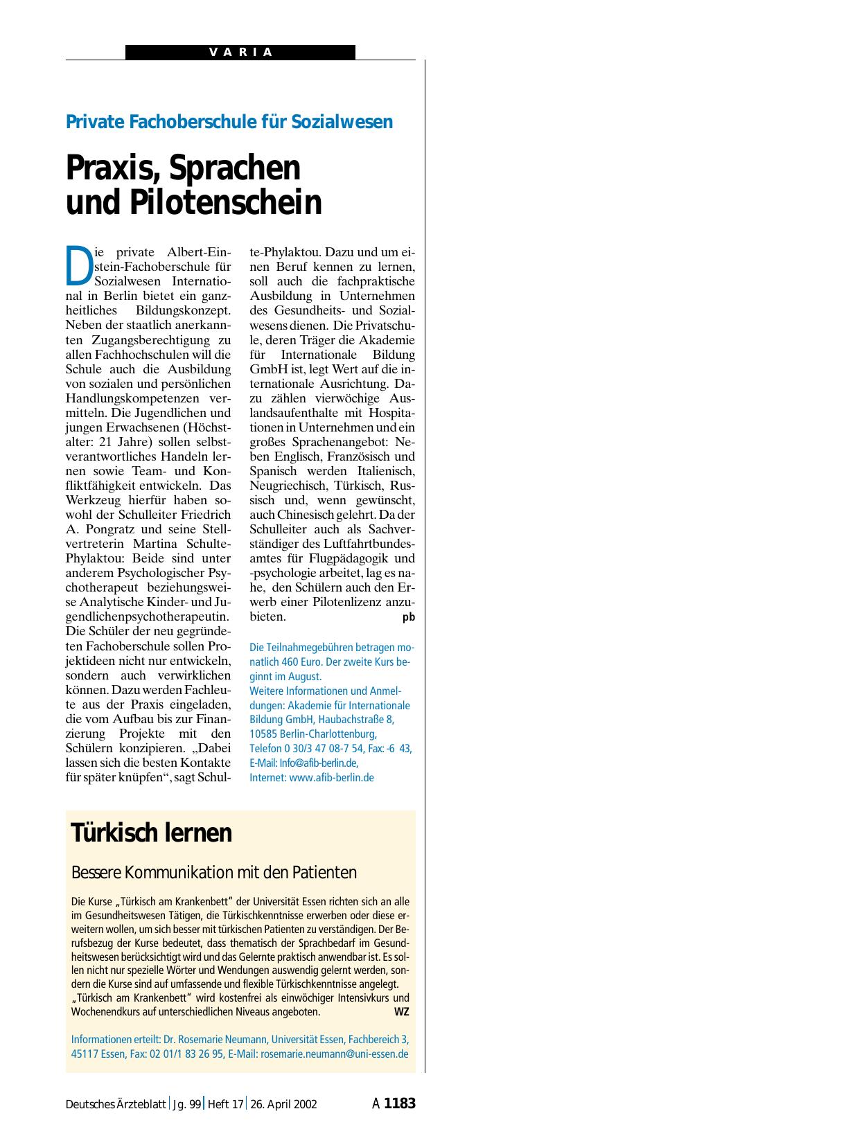 Vorschauseite 1: Türkisch lernen: Bessere Kommunikation mit den Patienten