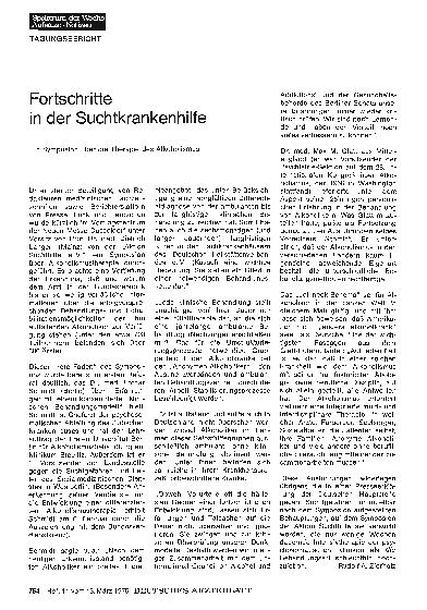 Vorschauseite 1: Fortschritte in der Suchtkrankenhilfe