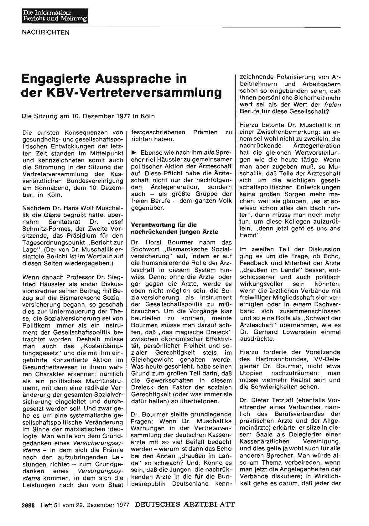 Vorschauseite 1: Engagierte Aussprache in der KBV-Vertreterversammlung