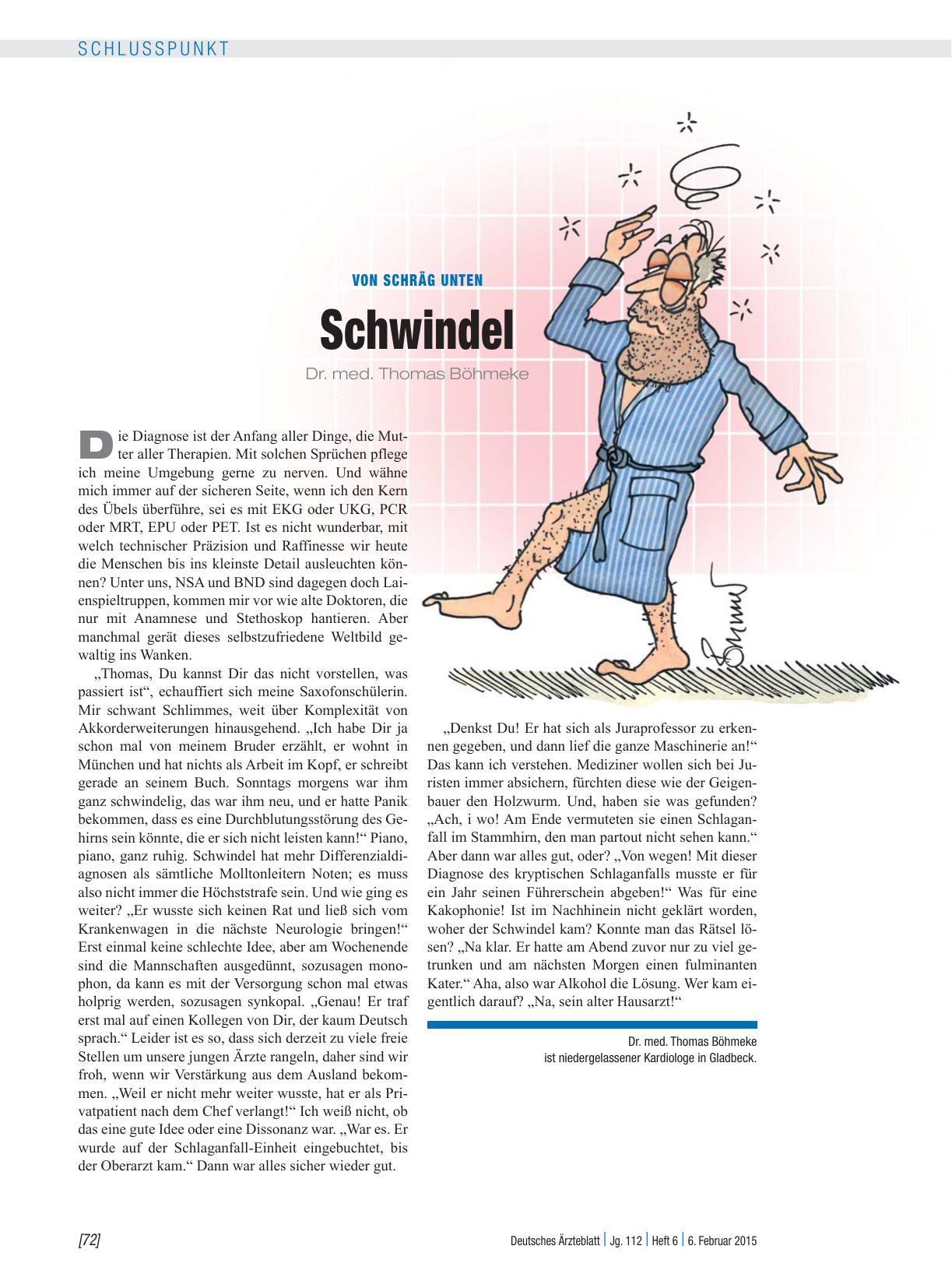 Vorschauseite 1: Von schräg unten: Schwindel