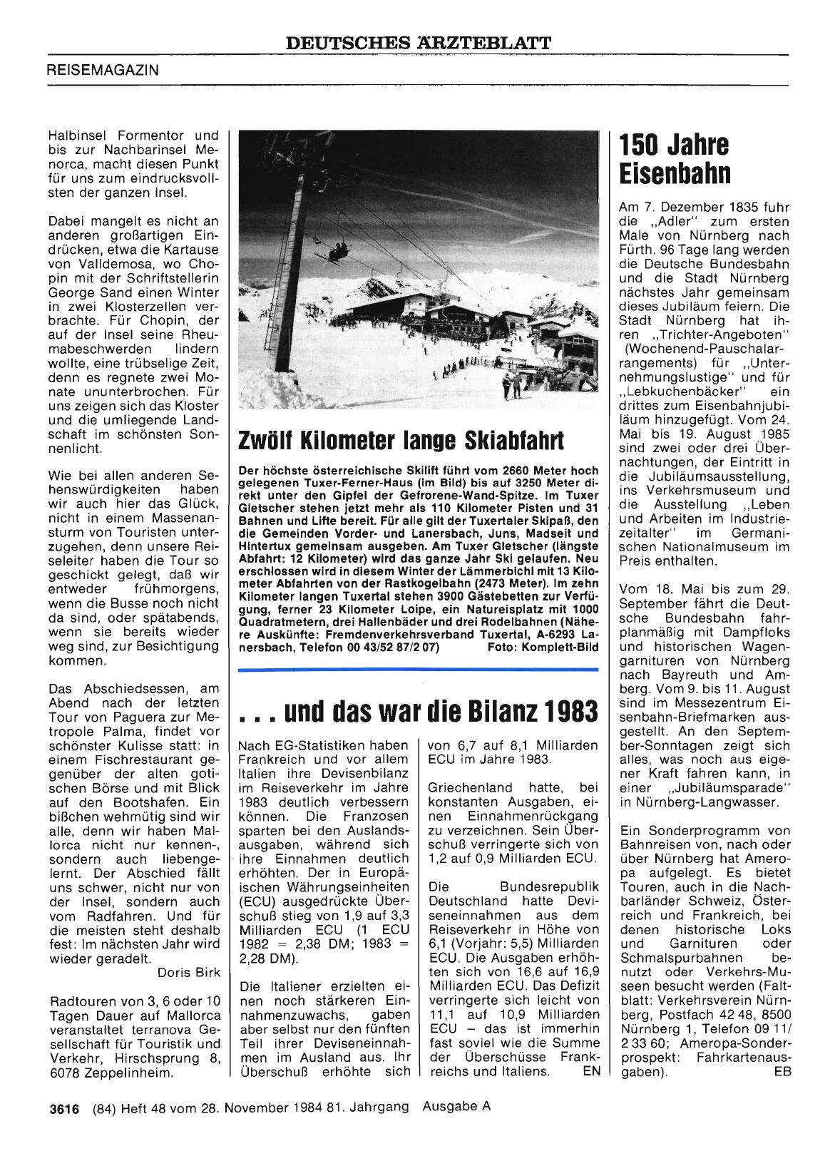 Vorschauseite 1: . .. und das war die Bilanz 1983