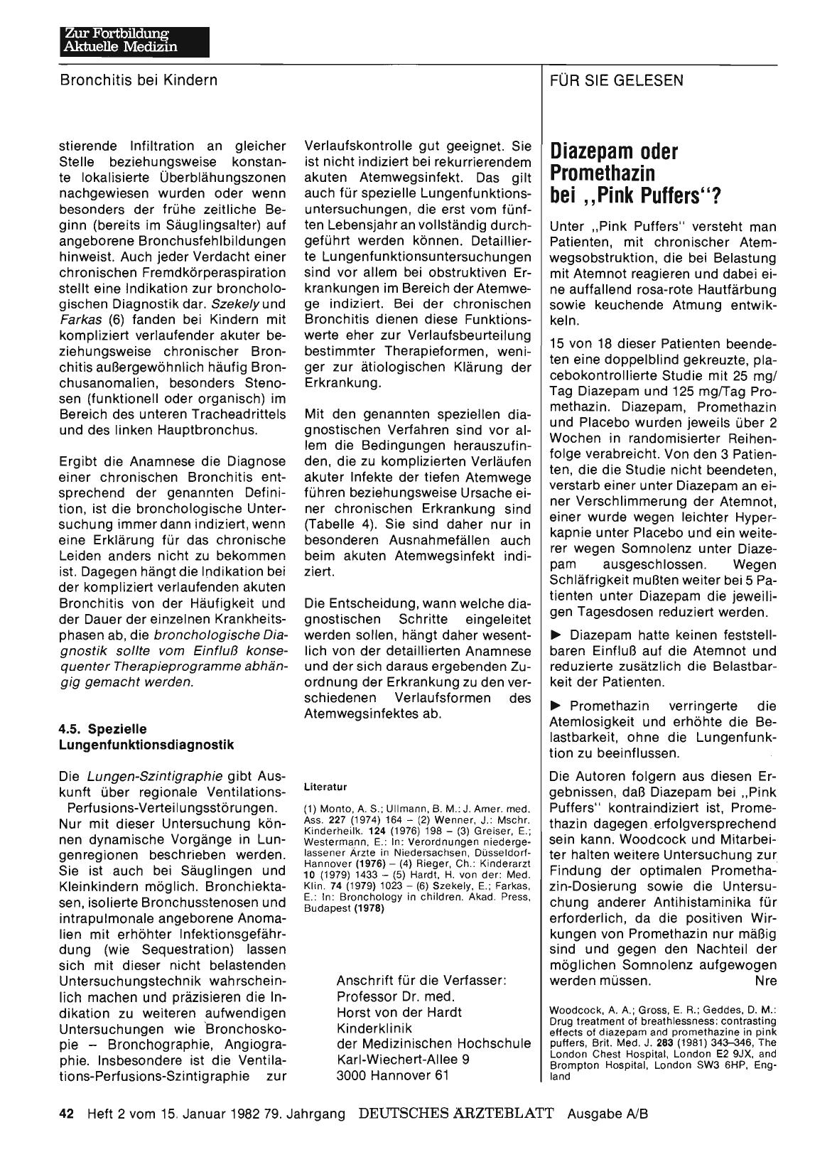 Vorschauseite 1: Diazepam oder Promethazin bei „Pink Puffers“?