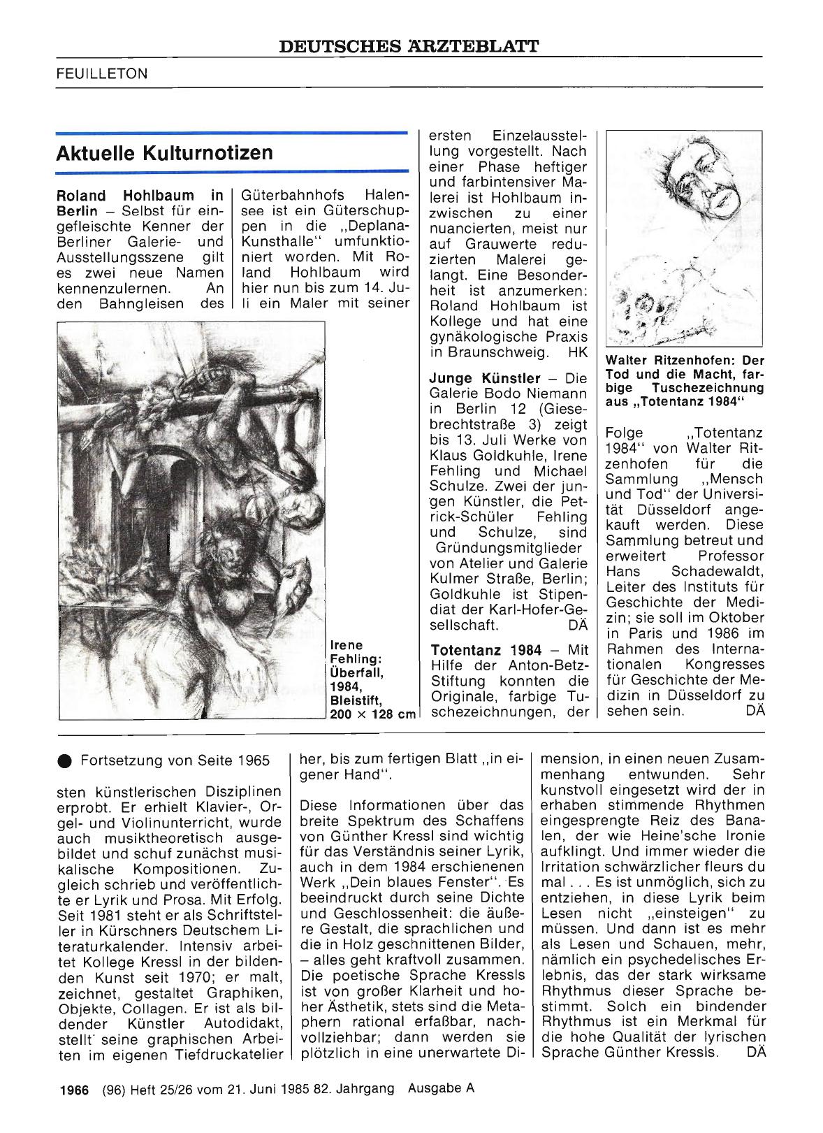 Vorschauseite 1: Aktuelle Kulturnotizen