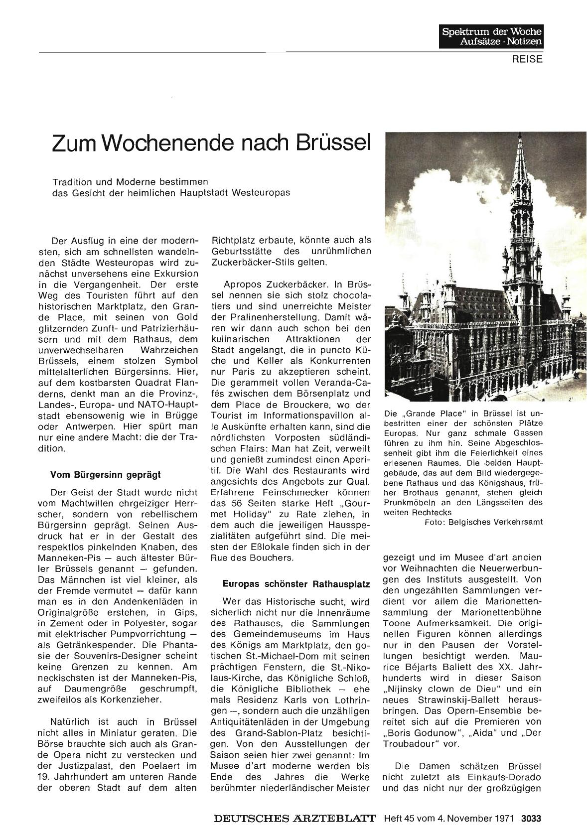 Vorschauseite 1: Zum Wochenende nach Brüssel