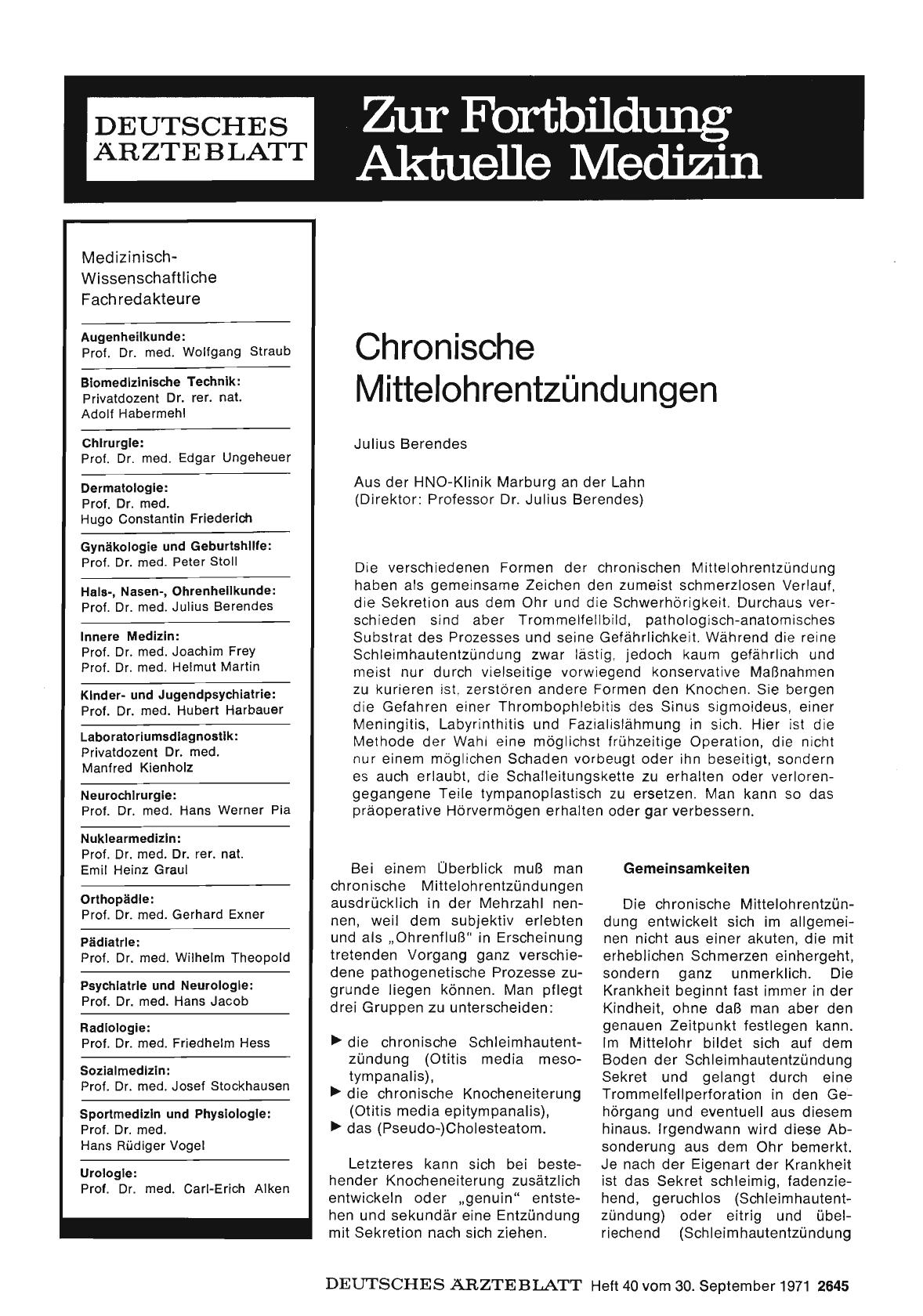 Vorschauseite 1: Chronische Mittelohrentzündungen