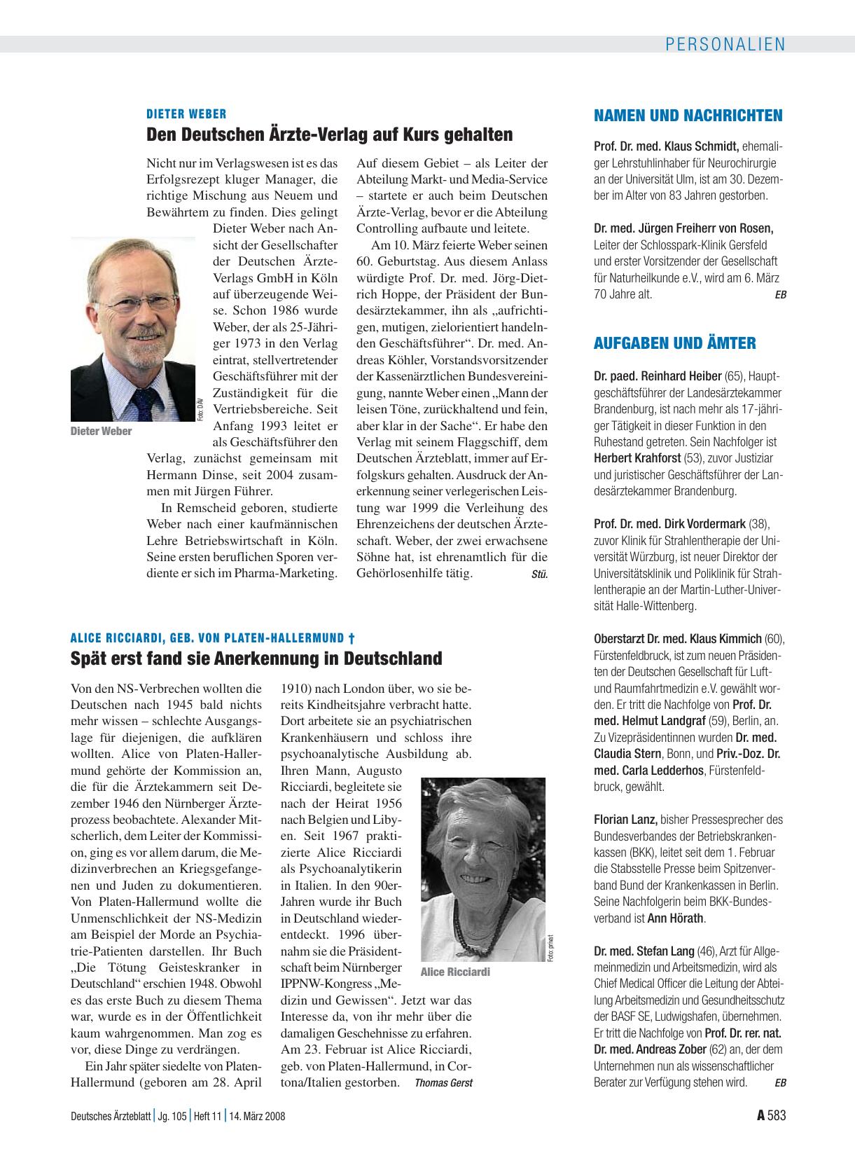 Vorschauseite 1: Namen und Nachrichten
