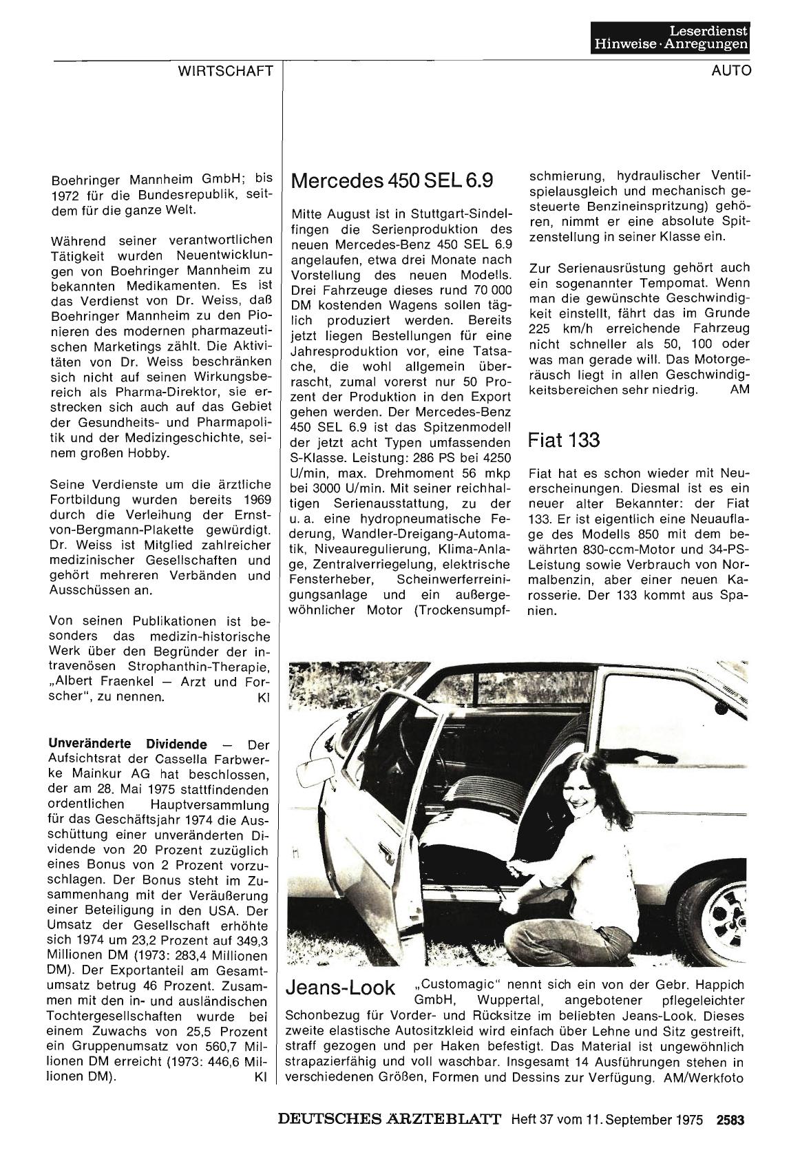 Vorschauseite 1: Mercedes 450 SEL 6. 9