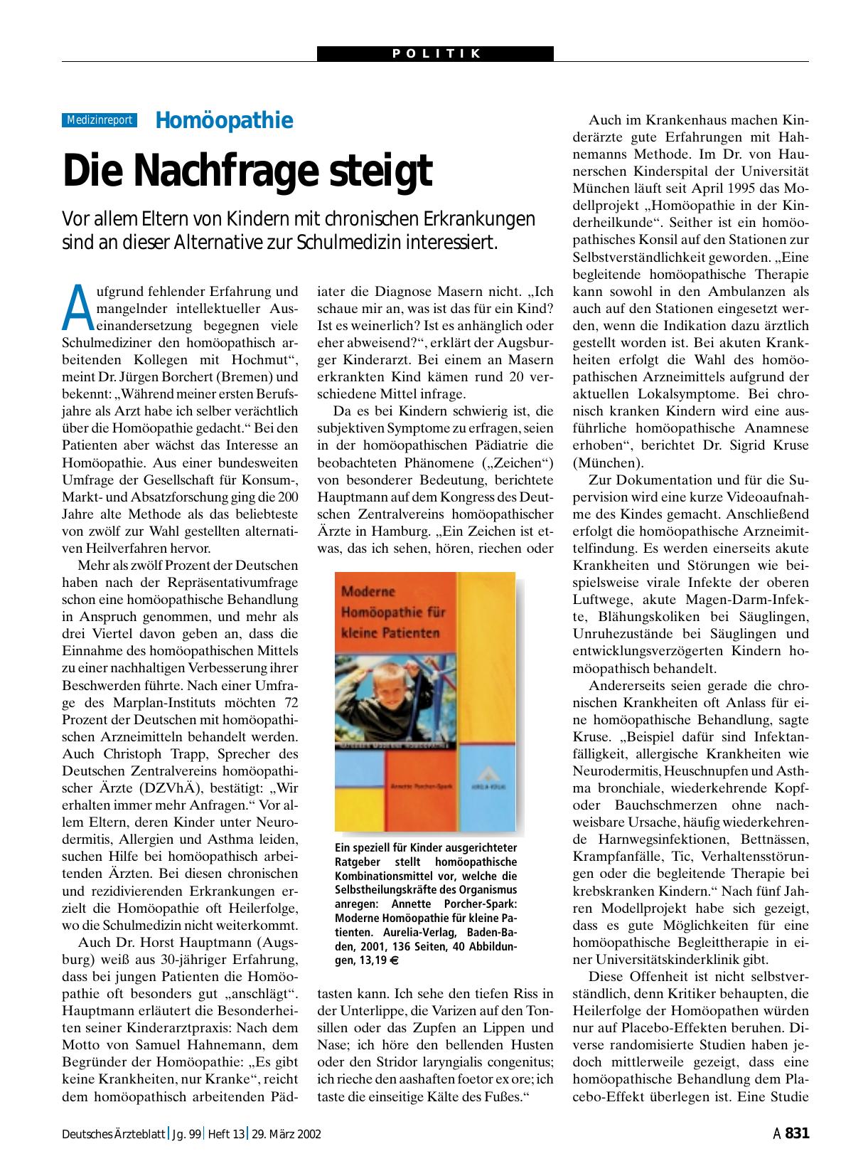 Vorschauseite 1: Homöopathie: Die Nachfrage steigt