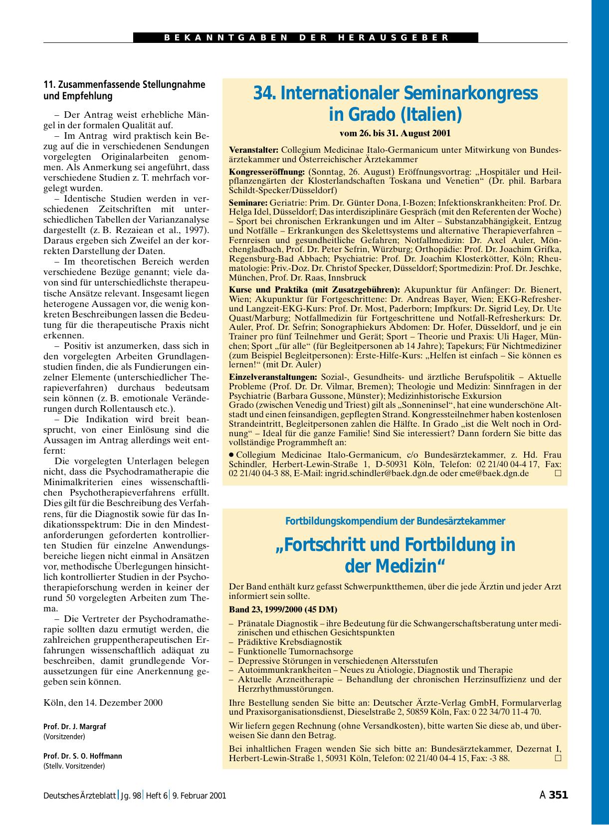 Vorschauseite 1: 34. Internationaler Seminarkongress in Grado (Italien)