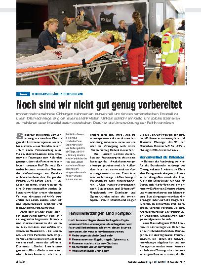 Vorschauseite 1: Terroranschläge in Deutschland: Noch sind wir nicht gut genug vorbereitet