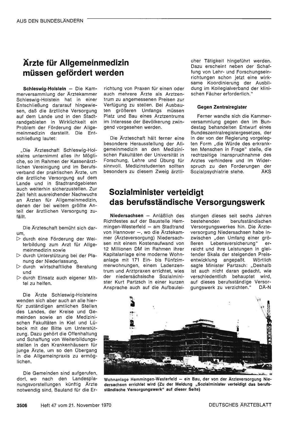 Vorschauseite 1: Sozialminister verteidigt das berufsständische Versorgungswerk