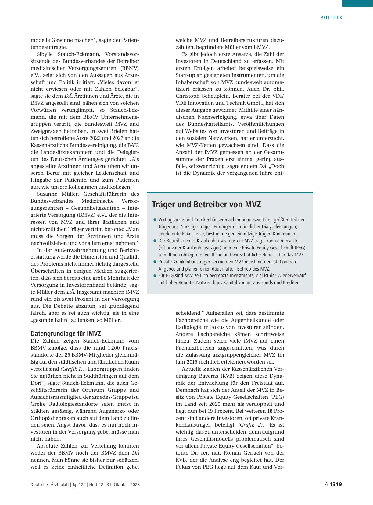 Vorschauseite 2: Investorenbetriebene Medizinische Versorgungszentren: Laute Rufe nach Regulierung