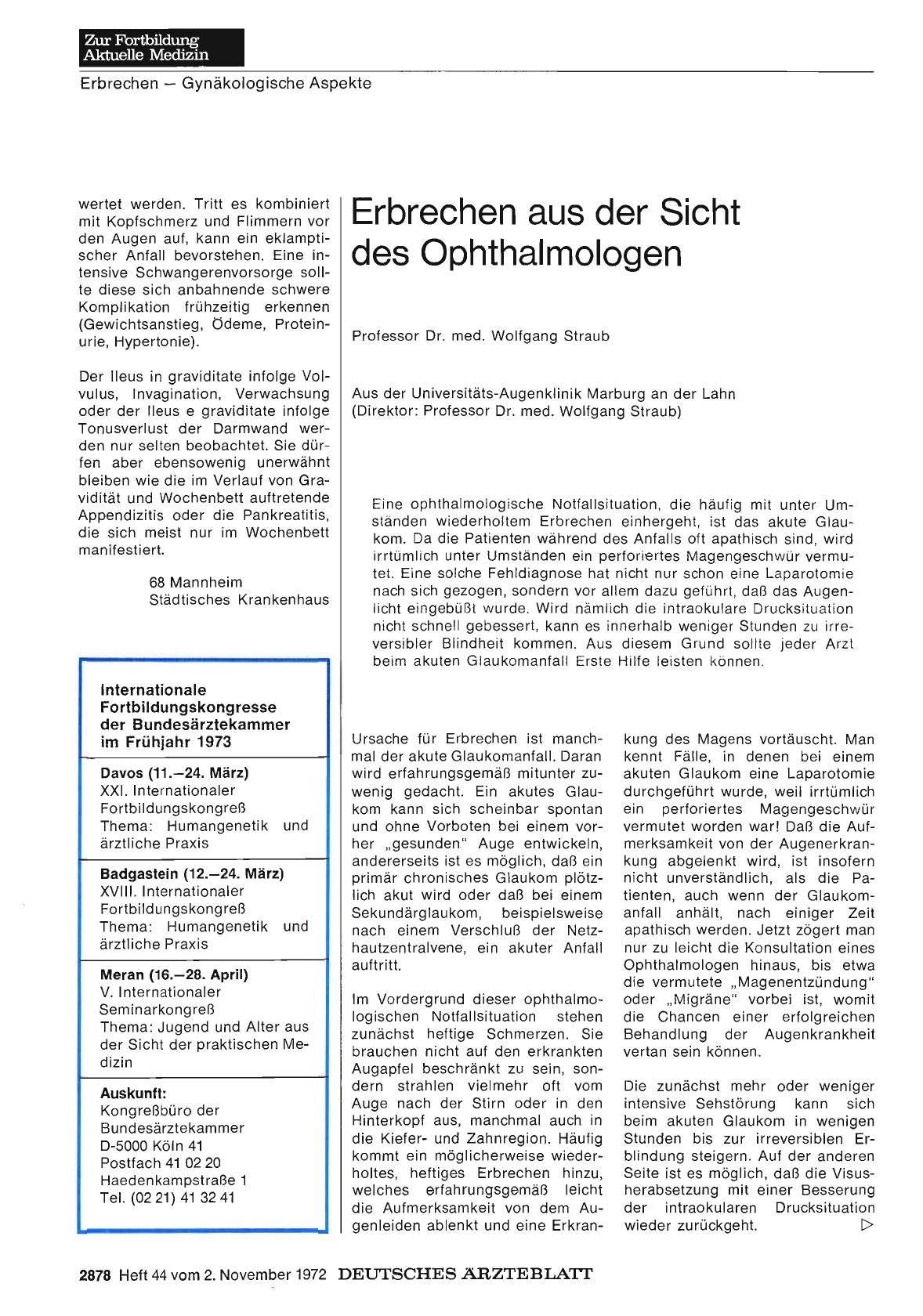 Vorschauseite 1: Erbrechen aus der Sicht des Ophthalmologen