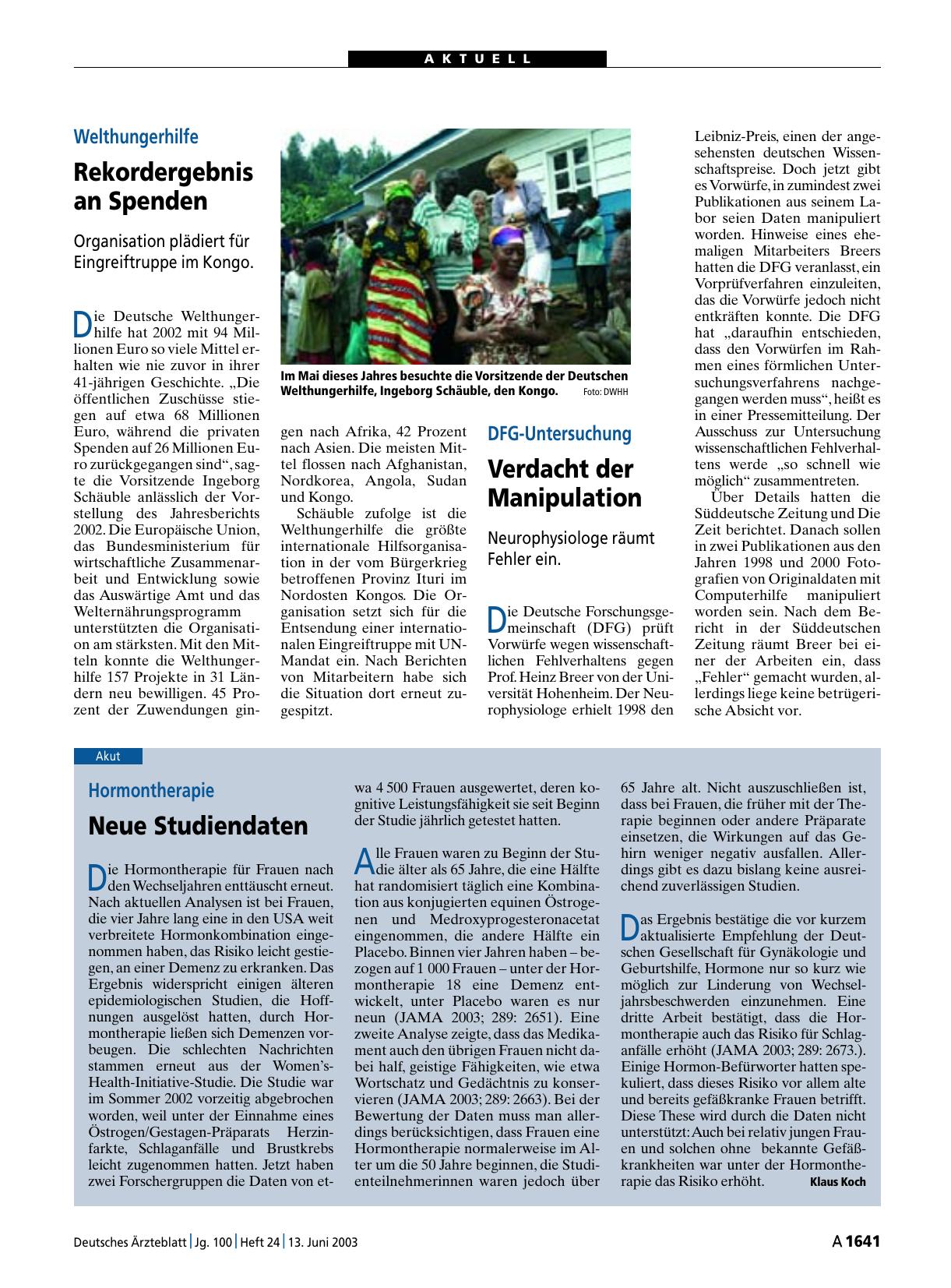 Vorschauseite 1: DFG-Untersuchung: Verdacht der Manipulation