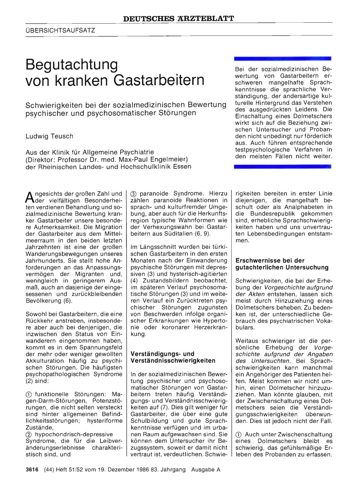 Vorschauseite 1: Begutachtung von kranken Gastarbeitern