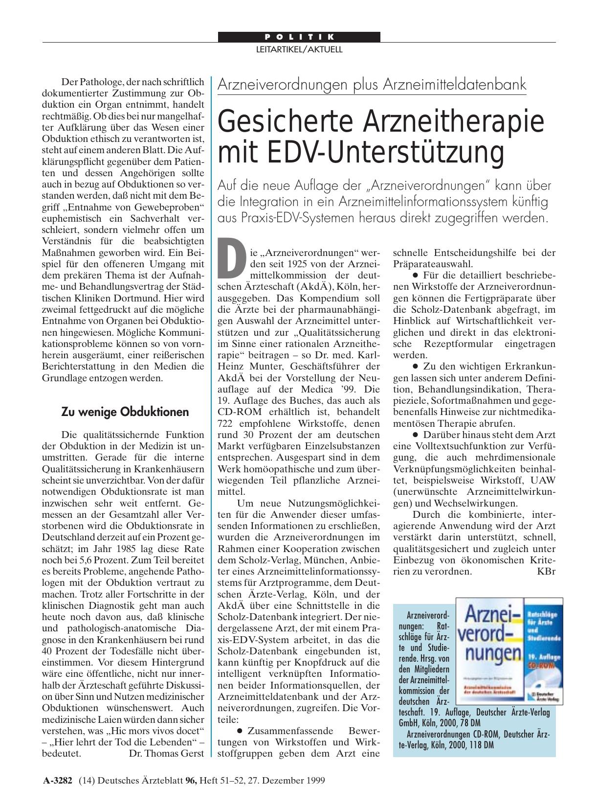 Vorschauseite 1: Arzneiverordnungen plus Arzneimitteldatenbank: Gesicherte Arzneitherapie mit EDV-Unterstützung