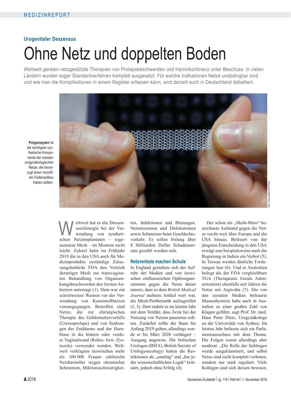Vorschauseite 1: Urogenitaler Deszensus: Ohne Netz und doppelten Boden