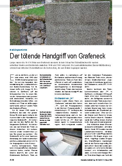 Vorschauseite 1: Medizingeschichte: Der tötende Handgriff von Grafeneck