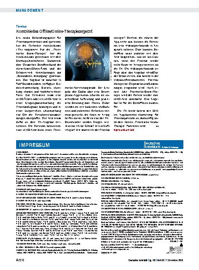 Vorschauseite 1: Tinnitus: Kombiniertes Offline/Online-Therapieangebot