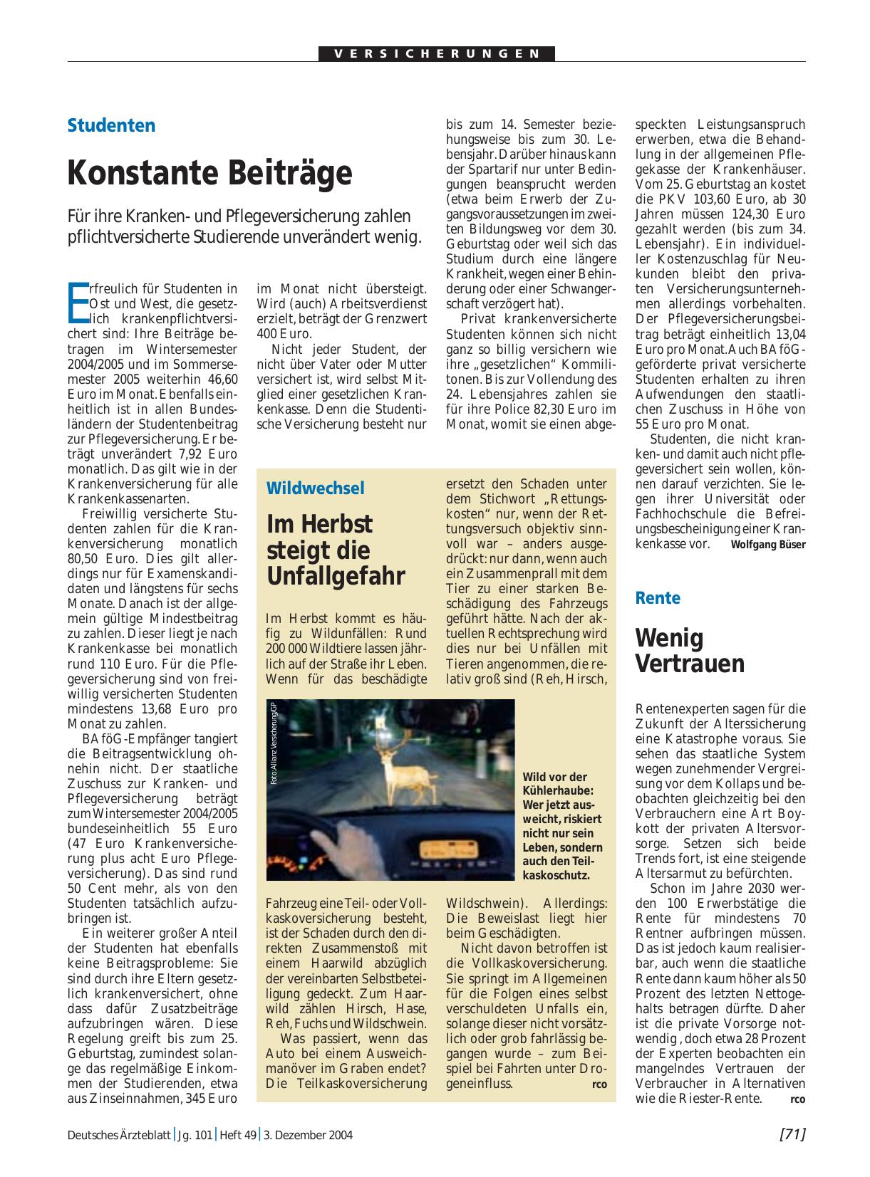 Vorschauseite 1: Rente: Wenig Vertrauen